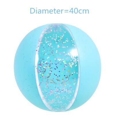 PVC Flashing Ball Color Inflatable Beach Ball Transparent Water Toy Photo Props Outdoor Summer Water Fun Swim Toys: Blue