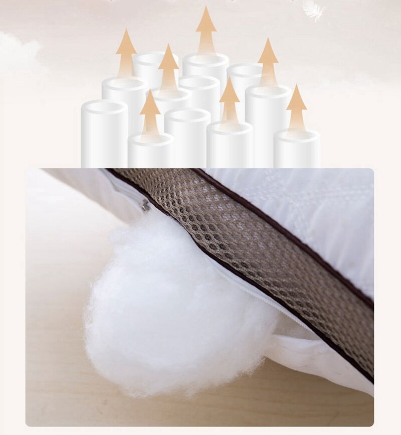 Almohada tridimensional de algodón y seda para el hogar almohada elástica suave de 5 estrellas para Hotel, almohadas para dormir para dormitorio, 1 unidad