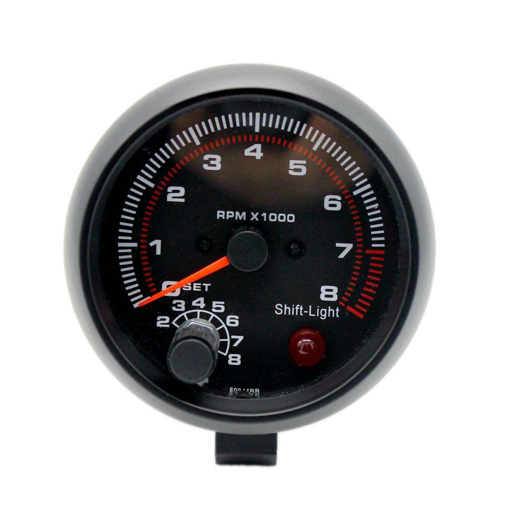 3.75inch 95mm Tachometer Tach Gauge for Auto Car 0~8000RPM 12V DC White LED Light