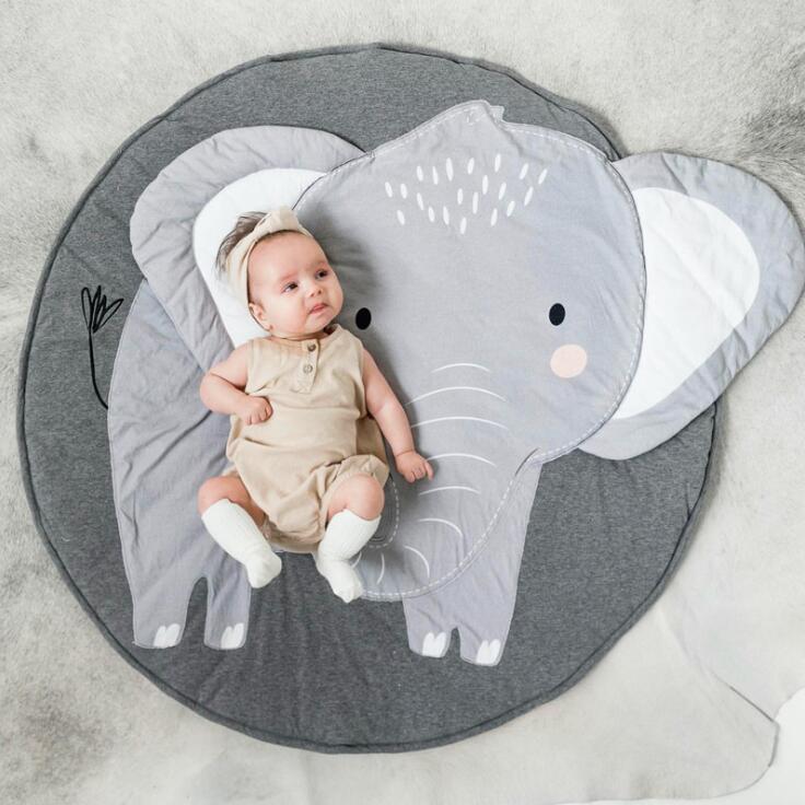 Ronde Baby Klimmen Mat Kinderen Tapijt Kind Veiligheid Beschermende Tapijt Kid Animal Patroon Kussen Baby Speelkleed Kinderen tapijt: Elephant