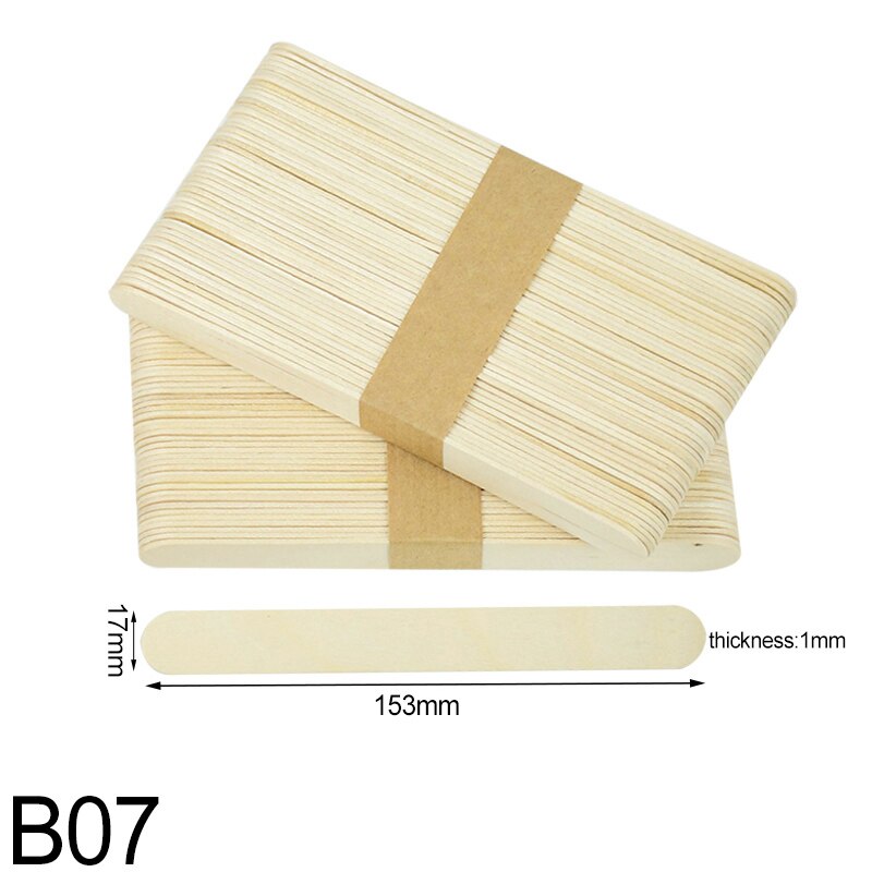 50pcs/lot Popsicle Stick Natural Wood Ice Cream Sticks Kids DIY Hand Crafts Ice Cube Making Cream Tools Model Lollipop Cake Mold: B07