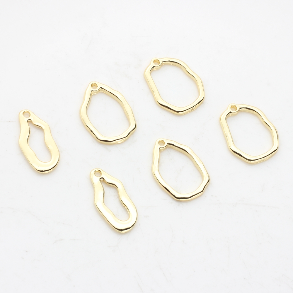 Mini géométrique rond cercle Rectangle connecteur breloques 10 pièces/lot pour bricolage boucles d'oreilles fabrication de bijoux