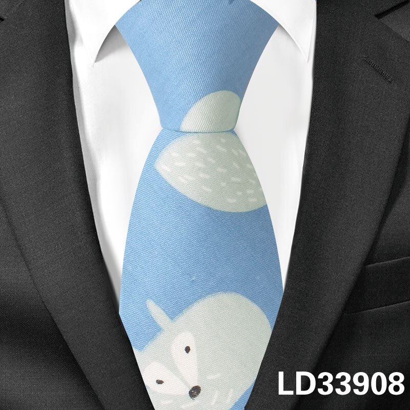 Animal Tie For Men Women Skinny Neck Tie For Wedding Business Casual Cartoon Neckties Classic Suit Slim Cotton Neck Ties: LD33908