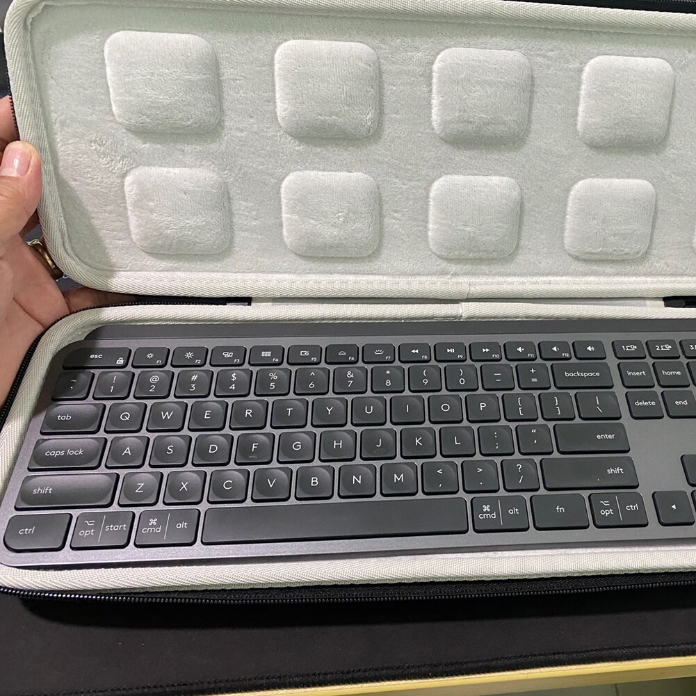 Tragbare Handtasche Tasche Hartschalen-transportkoffer Tragetasche für Logitech MX Schlüssel Drahtlose Tastatur Hardshell EVA
