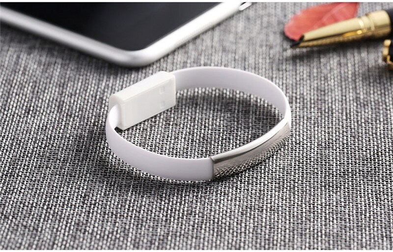 Cable cargador de pulsera Universal tipo C, pulsera usable USB2.0, cargador de Cable de sincronización de datos para iPhone 6, 6 Plus, XR: for iPhone / White