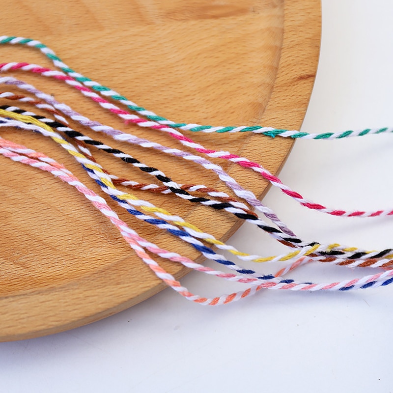 100 Meter 1.5mm Twee-Kleur Katoenen Koord Garen Hand Geweven Home Decor DIY Craft Voor Kleding Naaien stof Katoenen Touw