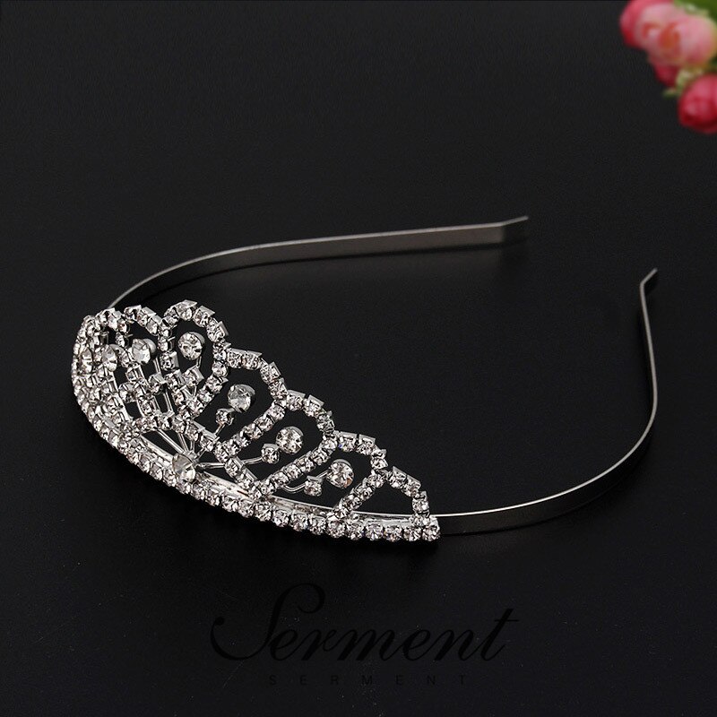 SERMENT Princess Wedding Bridal Bridesmaid Tiara Crown Girls Crystal Zircon Jewelry Hair Accessories Bride Birthday Crown