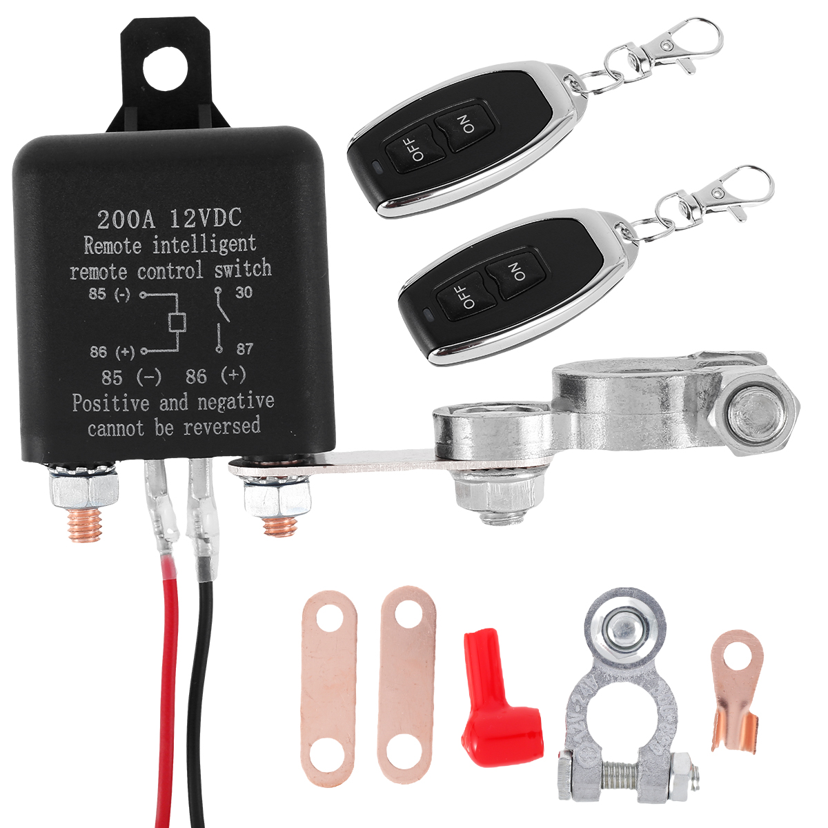 Batterierelaisschalter, 12 V, Fernbedienung, Batterietrennschalter, Diebstahlschutz, Batterieisolator für Auto, Camping, Anhänger: Rot