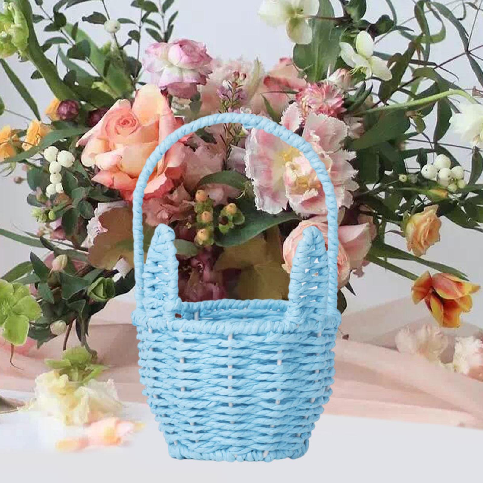Easter Bunny Basket Portable Decorative Wedding Flower Girl Basket Flower Basket Storage Basket for Kitchen Garden Party