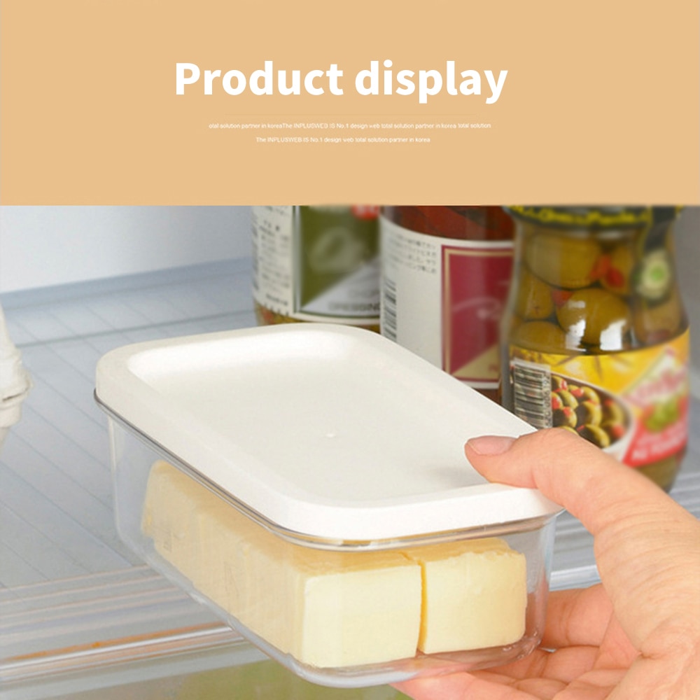 Hjemmetype multifunktionel plastiksmørret med skiver til nem opskæring bpa fri smøræske 2 in 1 klar smørbeholder