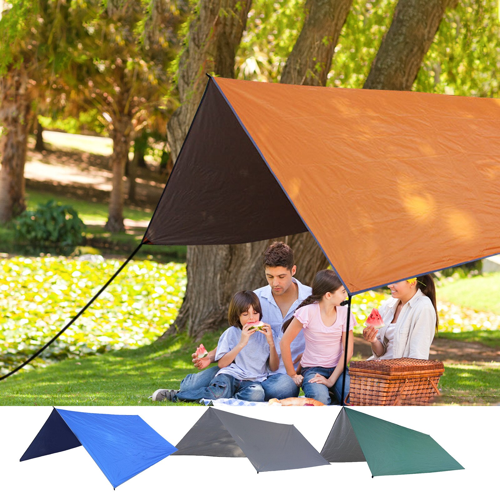Tenda da esterno impermeabile Tarp protezione UV amaca campeggio Poncho da pioggia ombrellone a doppia faccia baldacchino tappetini da spiaggia