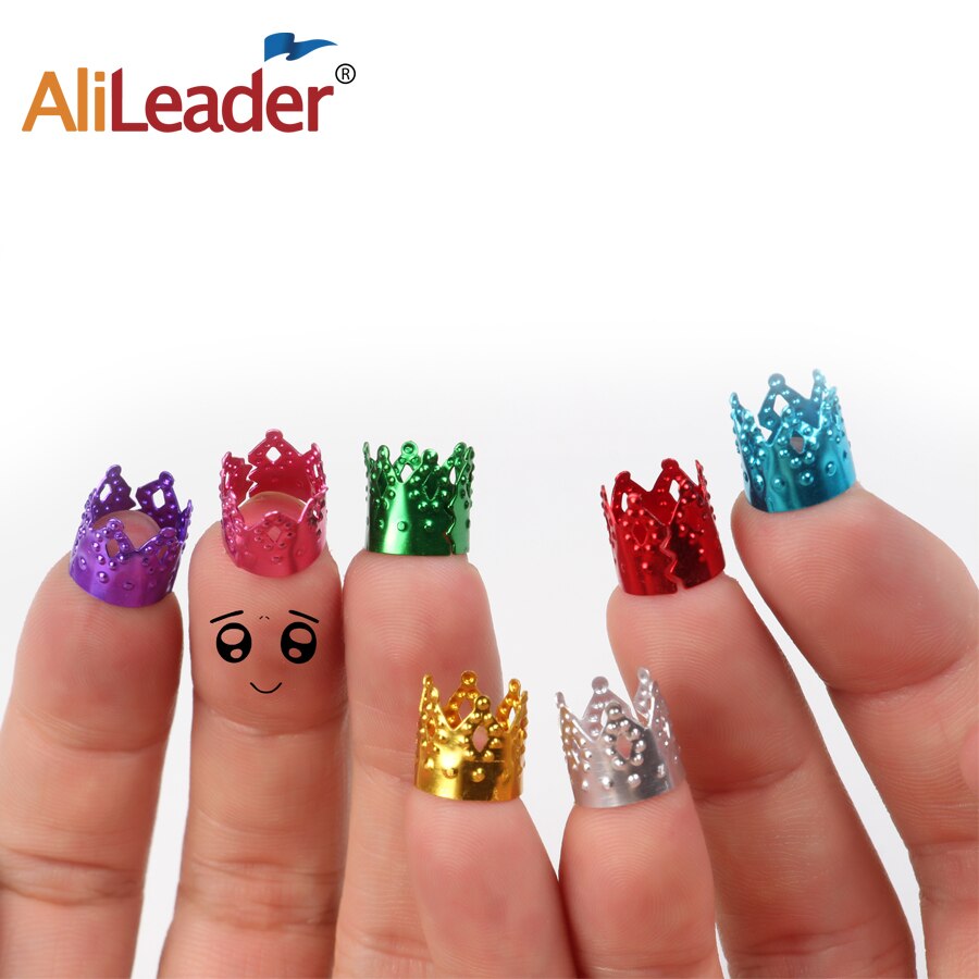Alileader Krone Ringe Für Zöpfe Metall Perlen Für fürchtet mischen Farbe Perlen Einstellbare Haar Kasten Zöpfe Ring Krone Schmuck Metall perle