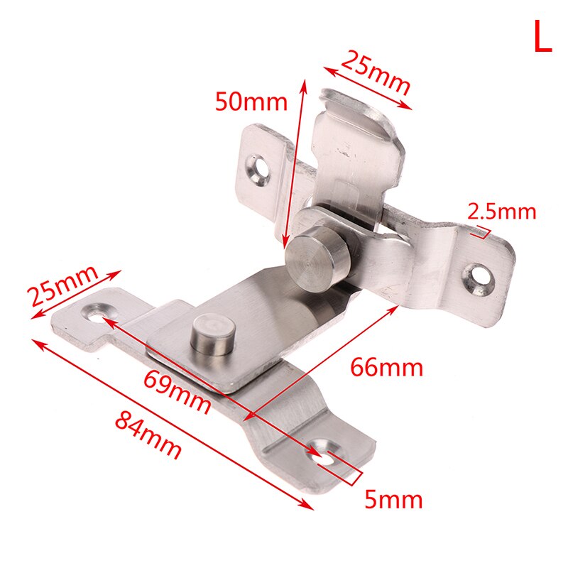 90 Degree Right Angle Door Latch Hasp Bending Latch Barrel Bolt with Screws for Doors Buckle Bolt Sliding Lock: L