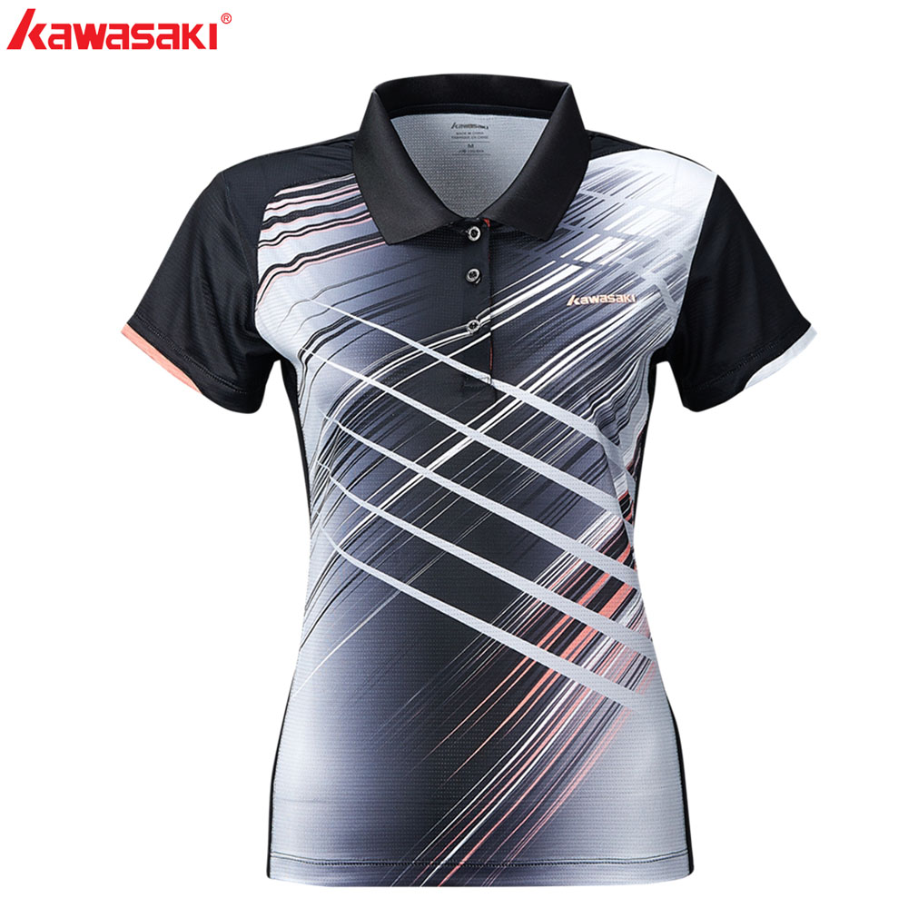 Original Kawasaki Brands Men Collar Shirts Short Sleeve Quick Dry Polyester Women Tennis T-Shirt Sports Clothing For Couple