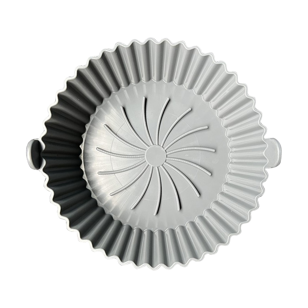 Silicone Pot for Airfryer Reusable Air Fryer Accessories Baking Basket Pizza Plate Grill Pot Kitchen Cake Cooking Baking Tools: Grey