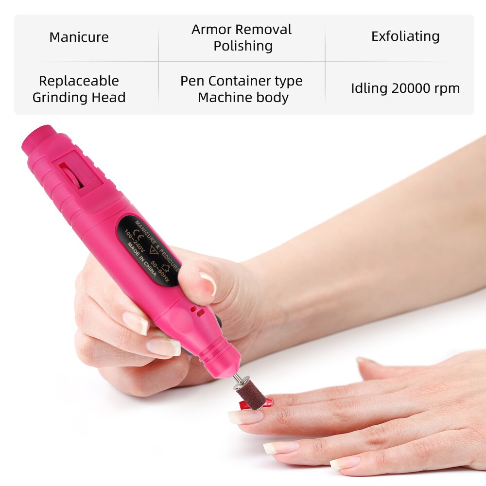Mini perceuse à ongles électrique, meulage de vernis, outil de manucure et pédicure, ponceuse à ongles, lime, ensembles de stylos de perçage