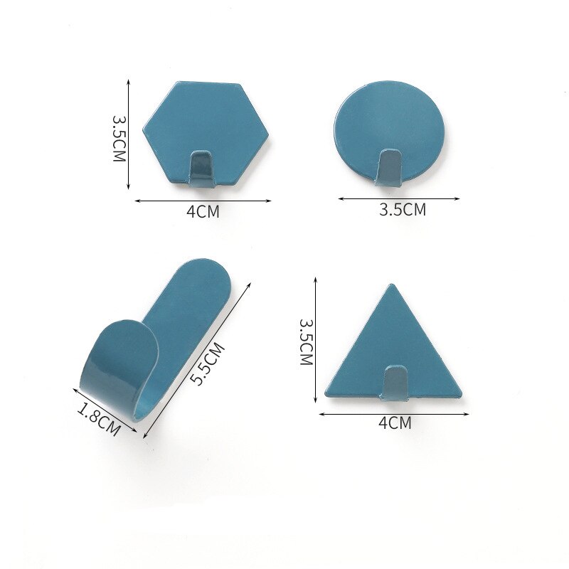4 stk/sett henger dør bak krok knaggrekke nordisk stil nøkler henger nordisk geometri soverom rustfritt stål veggkrok