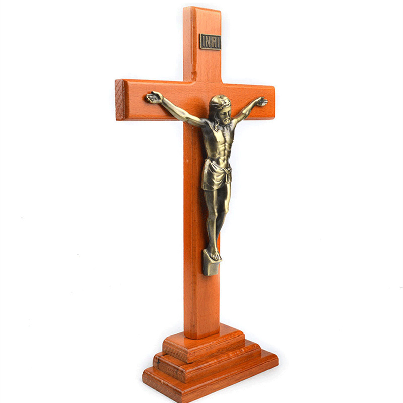 Jesus Cross Hout Christian Decoratie Beeldjes Jezus Decor Katholieke Cross Hand Kerk Religieuze