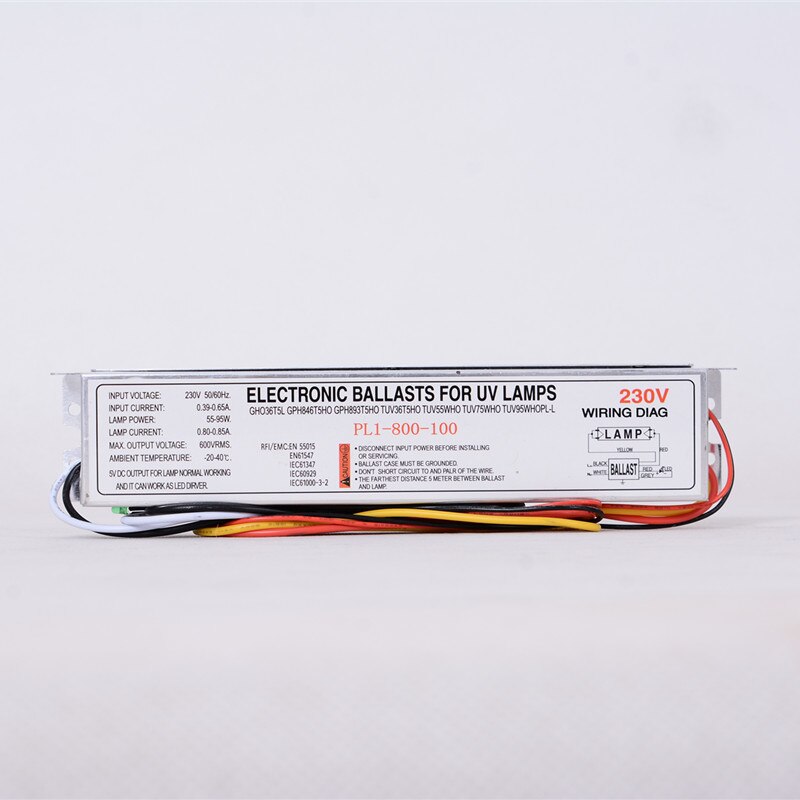 PL1-800-100W 230V Germicidal Lamp Electronic Ballasts UV Ballast for UV Lamps TUV36T5HO TUV55WHO TUV75WHO TUV95WHOPL-L
