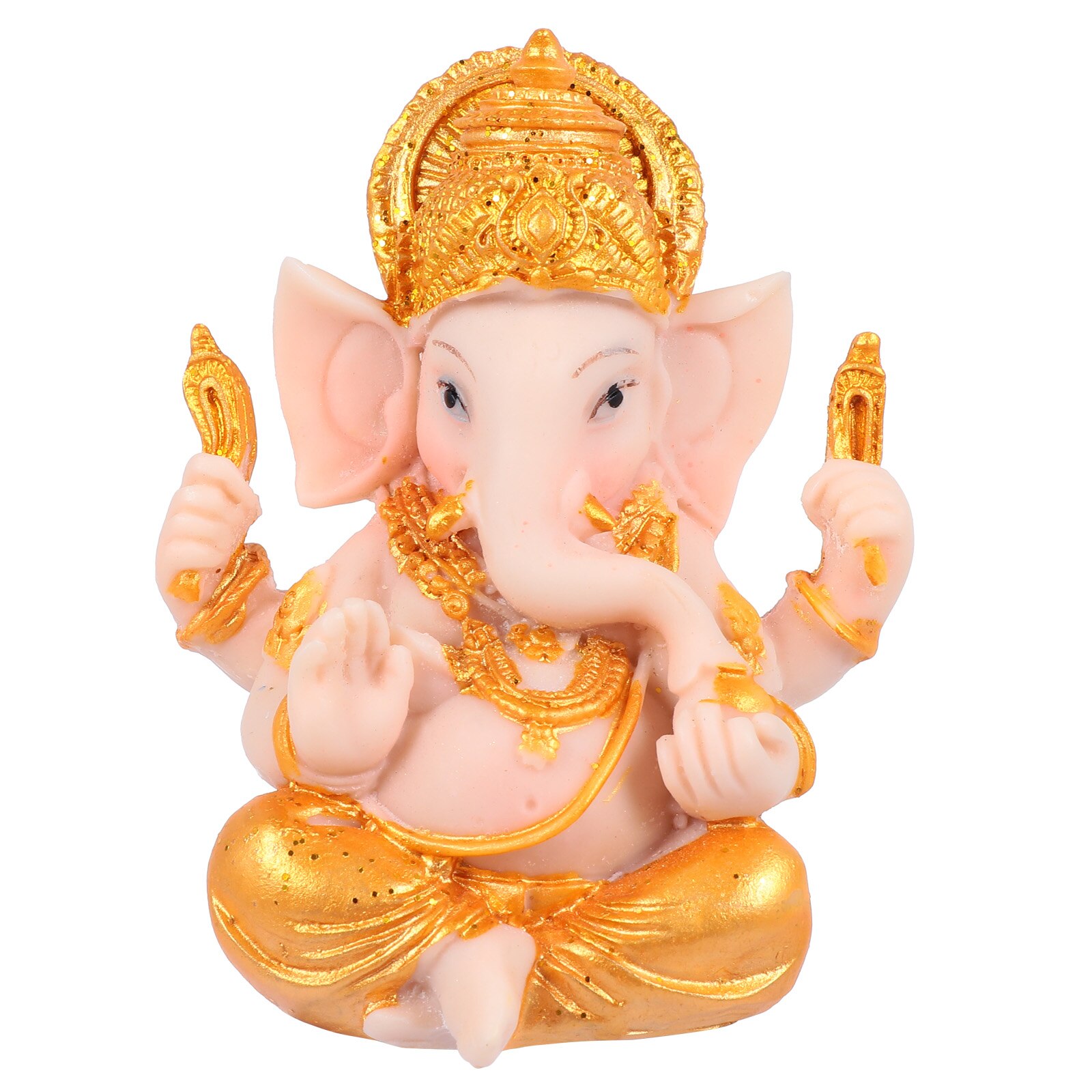 Hindoe Olifant God Beeldje Geluk En Rijkdom Art Sculpture Home Ornament Hars Geluk En Rijkdom Art Standbeeld Sculptuur Ornament: 7.5X9CM