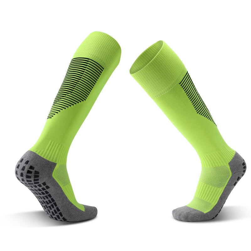 Men Women Spring Summer Breathable Football Socks Over Knee Non-slip Training Soccer Socks Outdoor Sports Socks SKJ033: Green