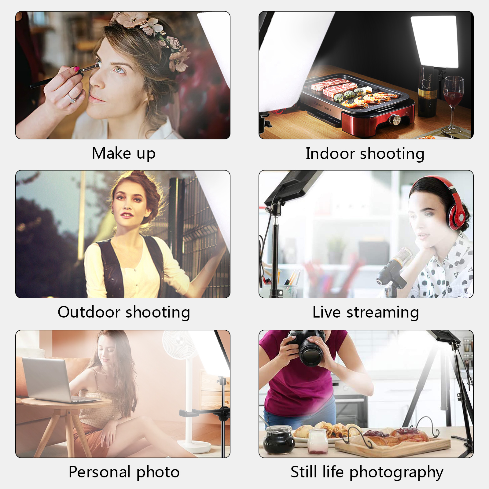 Photo Studio Dimmable LED 2700k-5700k Video Fill Lamp Light Panel Photography Lighting With Tripod Stand 110V-220V For Live