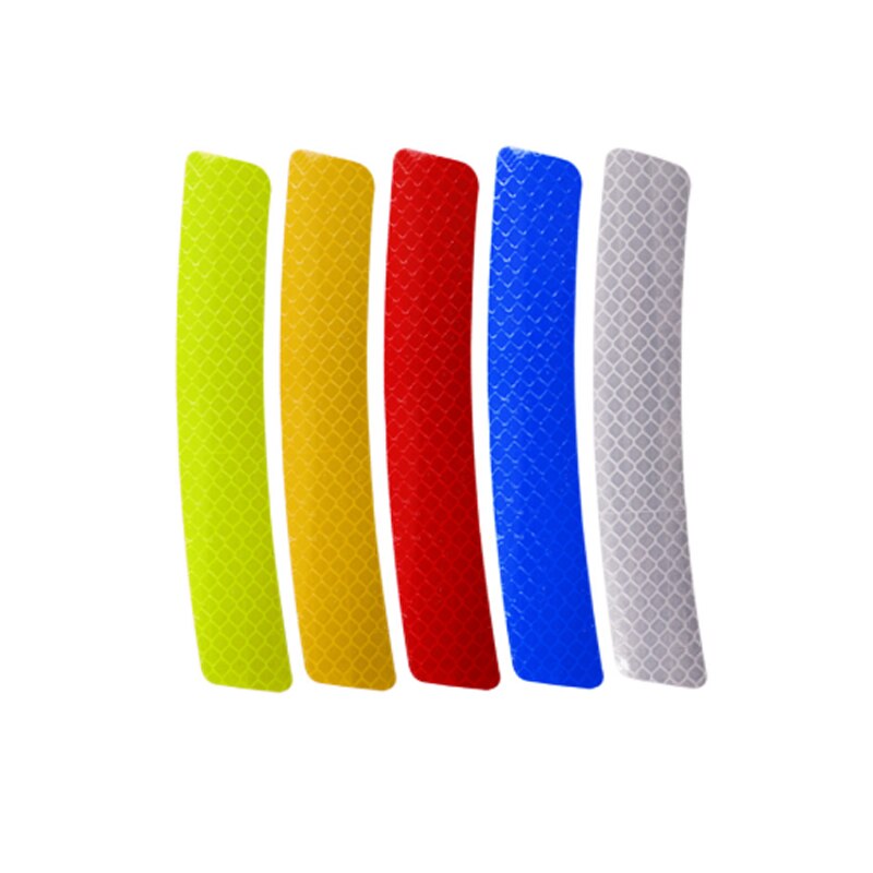 10pcs Car Reflective Sticker Styling Decal Reflector Tape Warning Wheel Rim Eyebrow Warning Light Stickers Safety styling: 10pcs mix