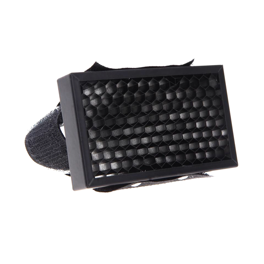Difusor de panal de abeja con cinta ajustable para Speedlight Speedlite Universal, difusor de rejilla con filtro de puntos, peine de miel, rebotador
