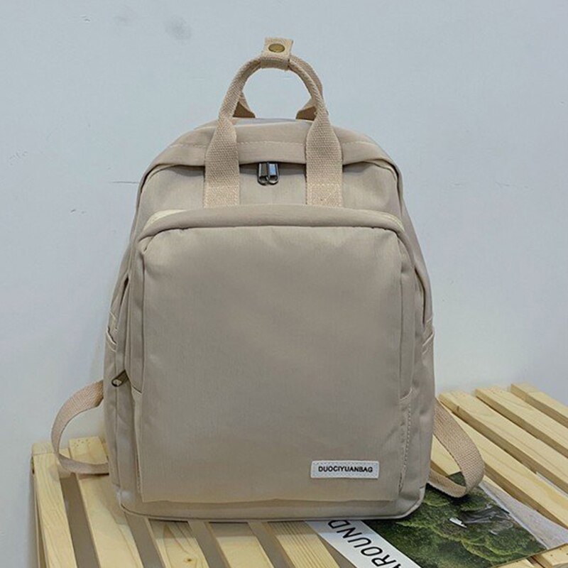 Vrouwen Rugzakken Brand Waterdicht Grote Capaciteit Vintage Nylon Schooltas Voor Tieners Meisjes Rugzak Vrouwen: Light Grey