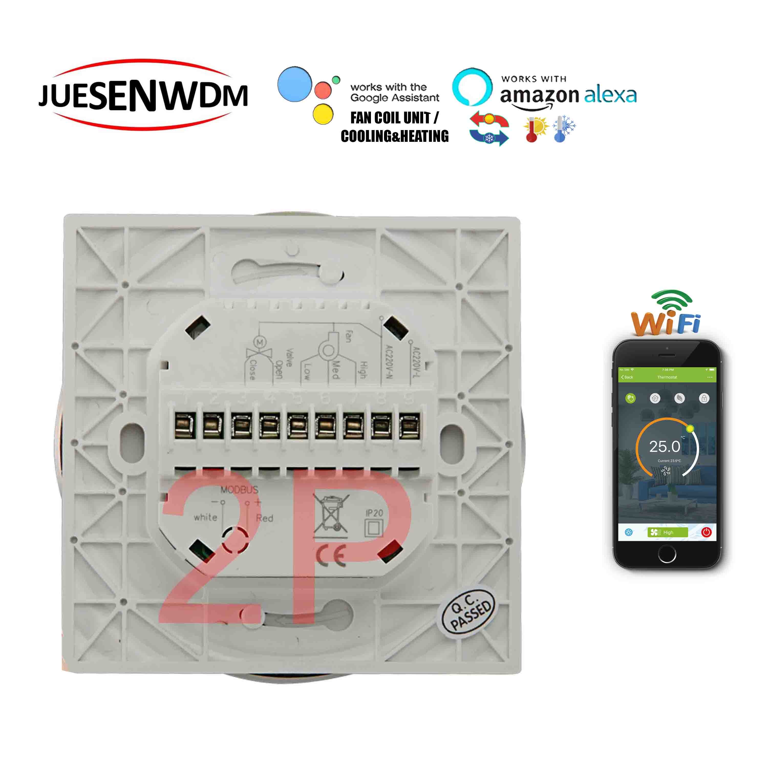 JUESENWDM Smart Wi-Fi Termostat BAC-6000A/ELW för Värme/Kyla med Pekskärm