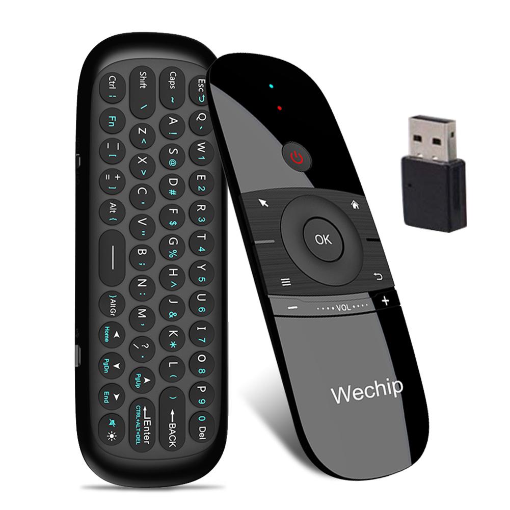 W1 2.4g draadloos toetsenbord air mouse smart afstandsbediening voor android tv box pc draagbaar oplaadbaar draadloos toetsenbord