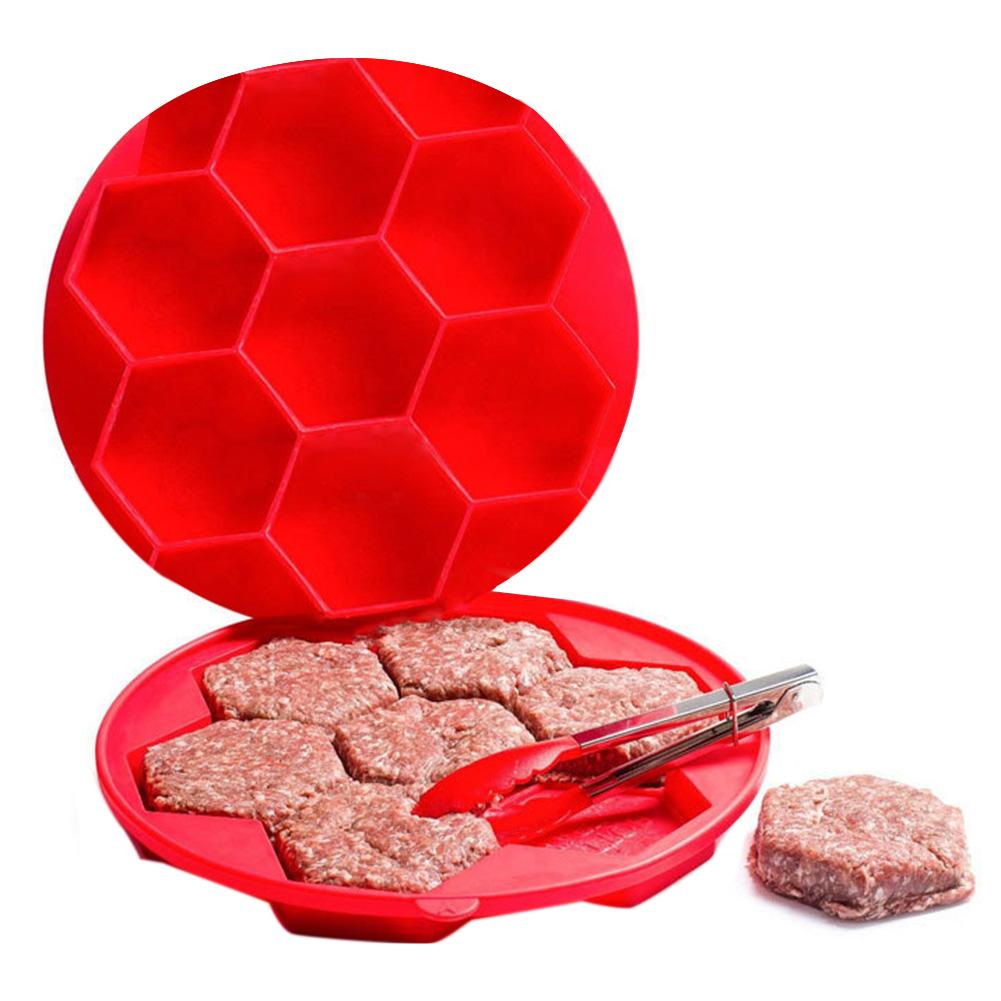 Bienenwabe 7 Löcher sechseckig Silikon bilden Hamburg Hundeschnitzel bilden Hamburg Patty Macher Küche Gebäck Werkzeug Backen Liefert