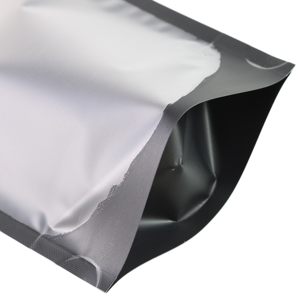 Matte Black Clear Front Zip Lock Stand Up Pouches Koffieboon verpakking Keuken Opbergtas voedsel pouch 100 pcs