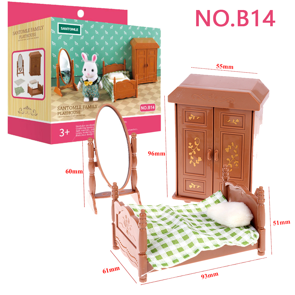 Miniature Furniture 1:12 Dollhouse Kitchen Livingroom Bedroom Set DIY Scene Doll Play Decoration Girl Toy House: Orange