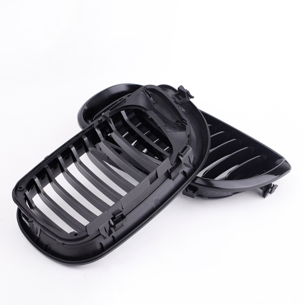 Accesorios de coche 2 uds parrilla delantera de coche brillo negro riñón Parrilla delantera para BMW E46 3 serie 4 puerta 2002-2005