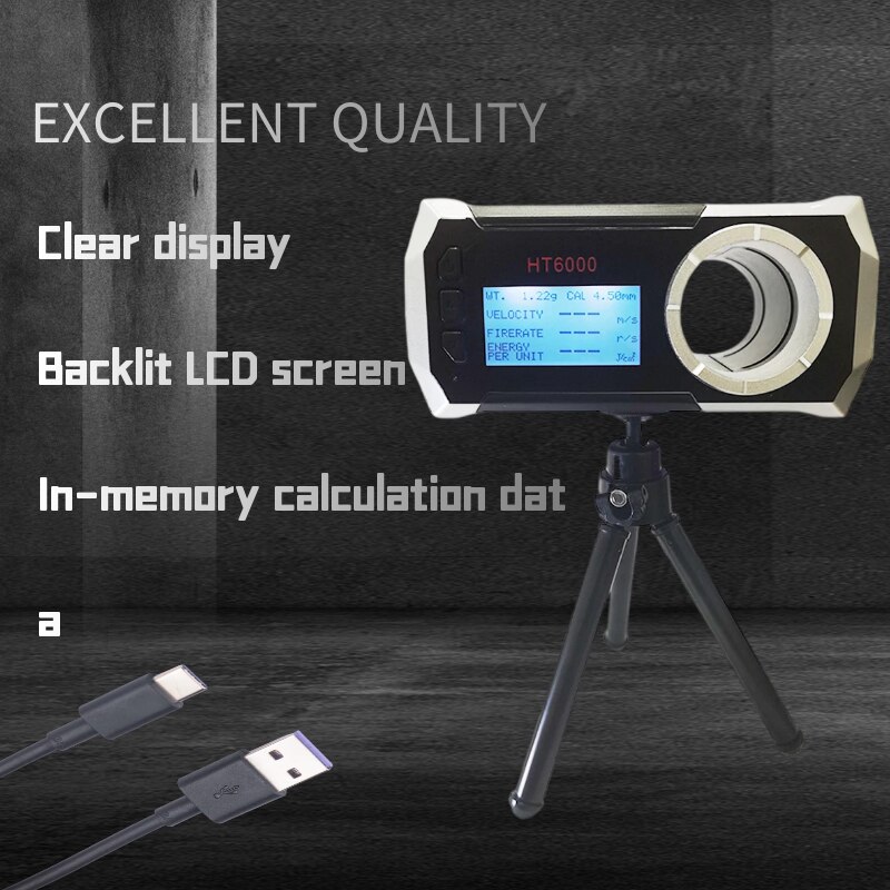 WIFI HT6000 Multifunctional for Shooting Speed Meter Ball Velocity Energy Measurement LCD voice 0-999 m Shooting Speed Tester