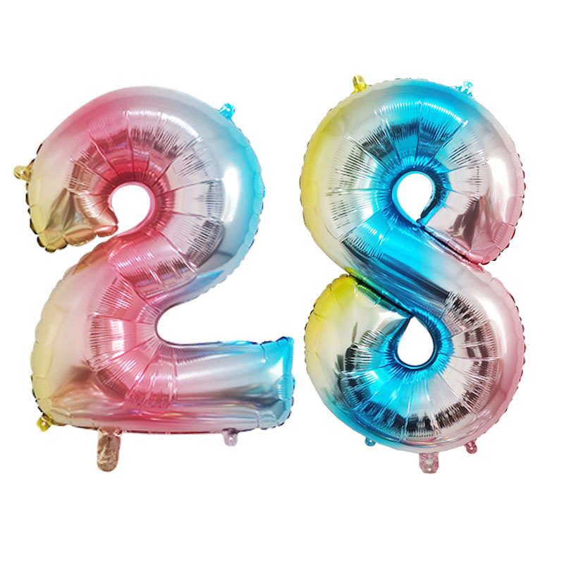 2Pcs 32 Inch Gold Silver Black Blue Pink Helium Foil Number Balloon 28 29 30 31 32 33 Happy Birthday Party Decoration Supplies