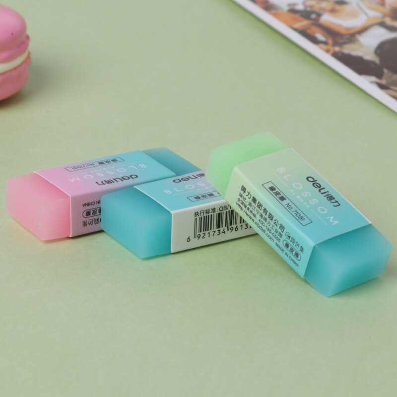 Zacht Duurzaam Flexibele Cube Leuke Gekleurde Potlood Rubber Gommen Voor School Kids Q9QC