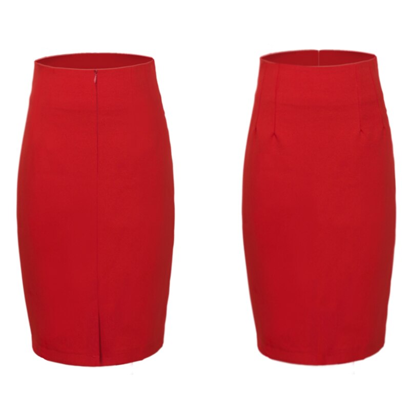 Nice-Altijd Elegante Effen Kleur Kokerrok Kantoor Werk Bodycon Vintage Rekbare Vrouwen Rokken 625