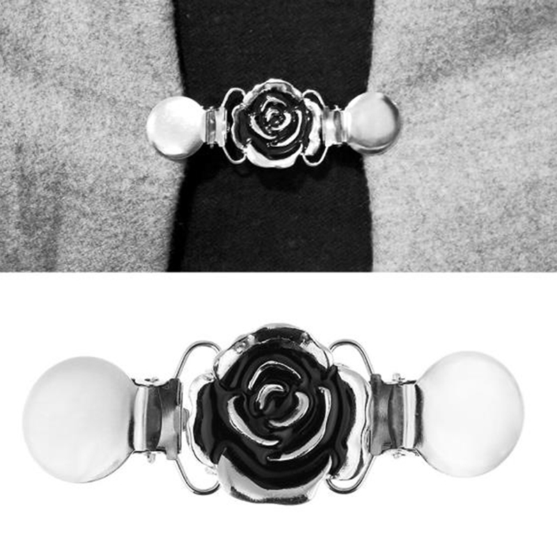 2 st dam kofta tröja blus ros klämmor skjortkrage retro klämma spännen charm broscher klädtillbehör