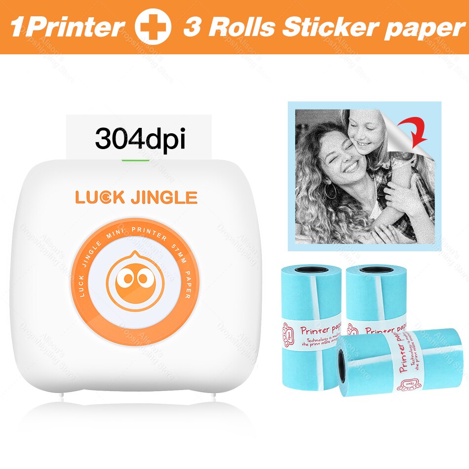 Pocket Photo Printer 304Dpi Draagbare Bluetooth Printers Foto Thermische Draadloze Printer Werk Op Android Ios Telefoon Printer: WH add 3 Sticker