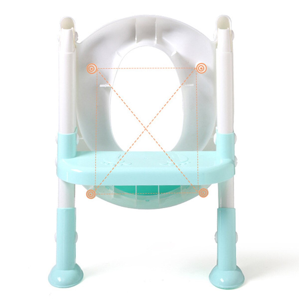 Asiento de entrenamiento con relleno suave para niños, orinal de escalera plegable con escalón para inodoros en forma de U O V