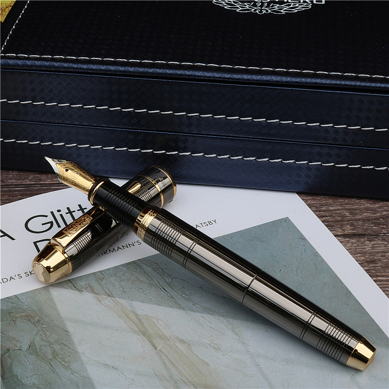 Vulpen Mode Stijl Donkergrijs Inkt Pen Kantoor En Leren Luxe Schrijven Metalen Pen