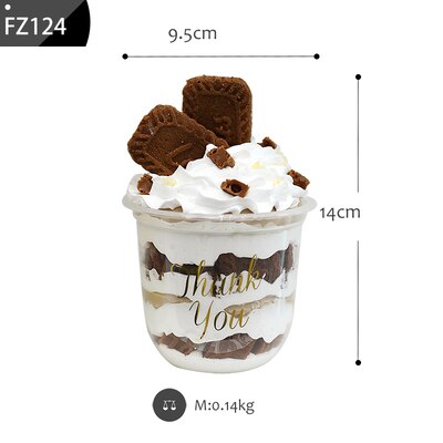 SWEETGO Artificial Bobo Cupcake Dessert 9.5cm U-shaped Simulation Ice Cream Model Self Portrait Gallery Photography Props: Caramel