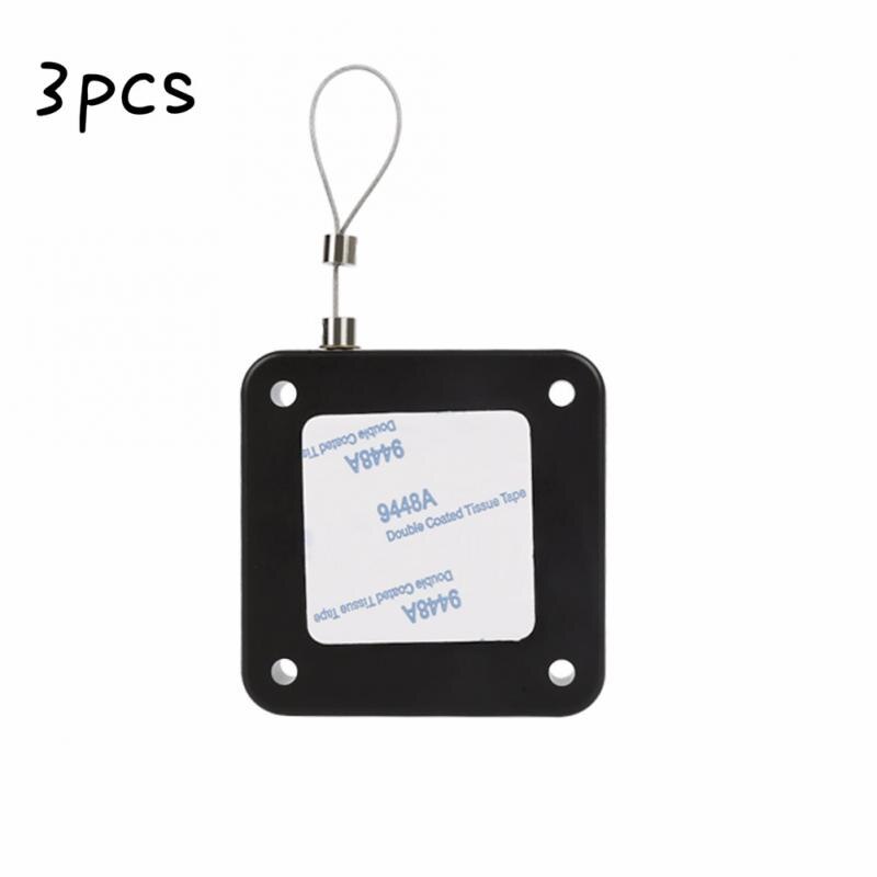 800g Pull Automatic Door Closer Automatic Sensor Door Closer Automatically Close For All Doors Punch-Free Steel rope length 1.2m: black 3pcs