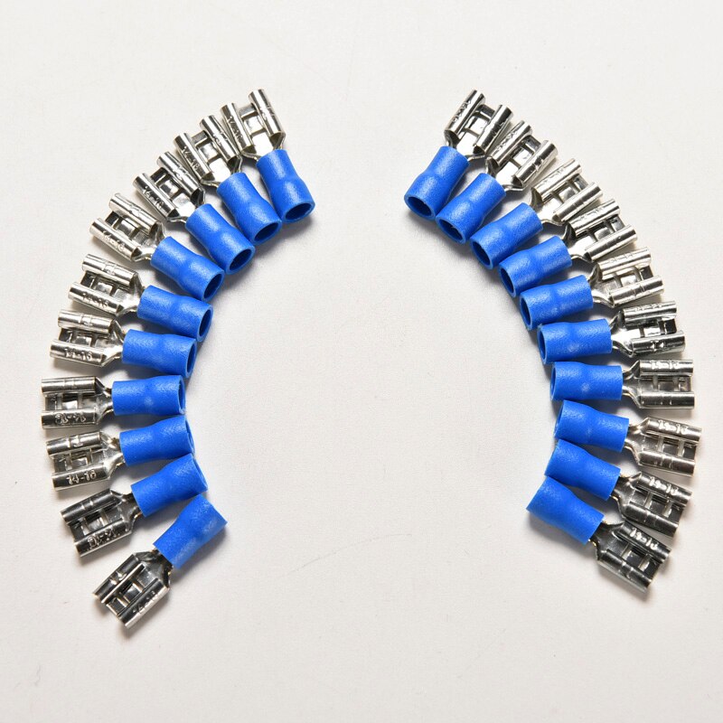 Blue 14-16AWG Insulated Spade Crimp Wire Cable Connector Terminal Female Kit Electrical Crimp Terminal 20PCS