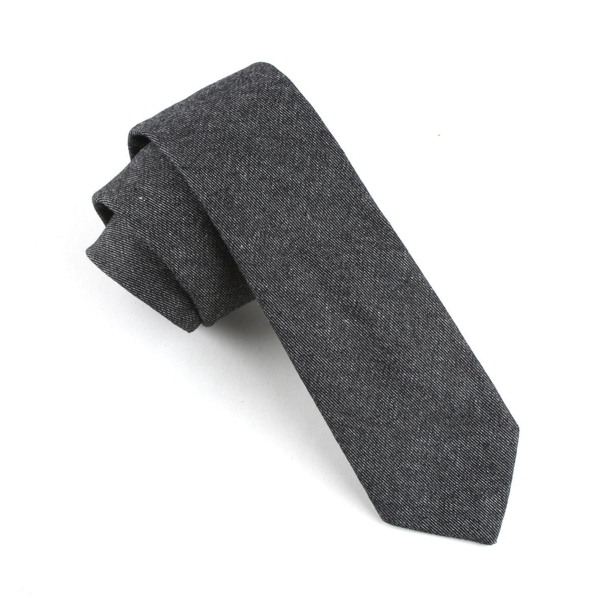 Jeans halsbånd til mænd 6cm skinny denim bomuldsbånd afslappet solid slips plaid smal gravata forretningstøj slips: 1