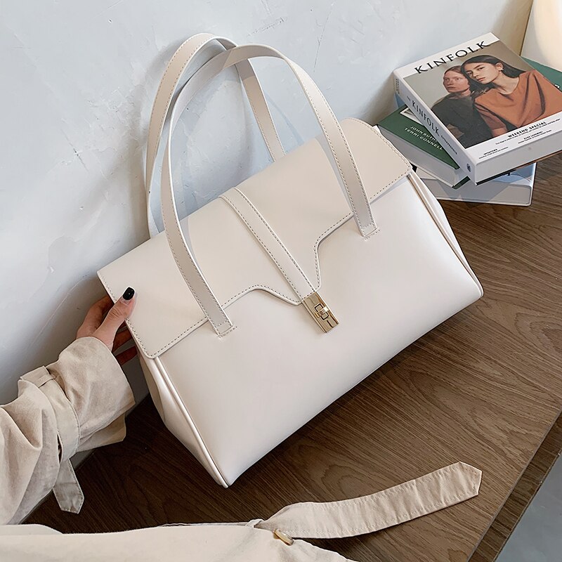 Couleur unie grand sac fourre-tout nouvelle en cuir PU femmes concepteur sac à main voyage haute capacité sacs à bandoulière