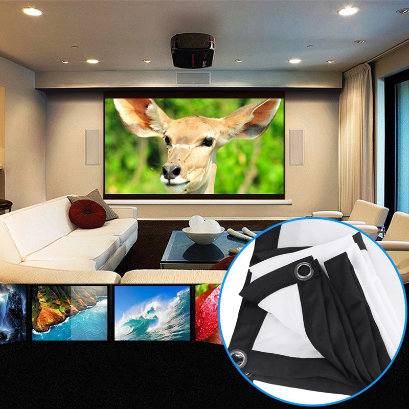 OPQ-Portable Projection Screens 120 Inch 3D Hd Wall Mounted Translucent Projection Screen Canvas 16:9 Led Projector Screen Diy H