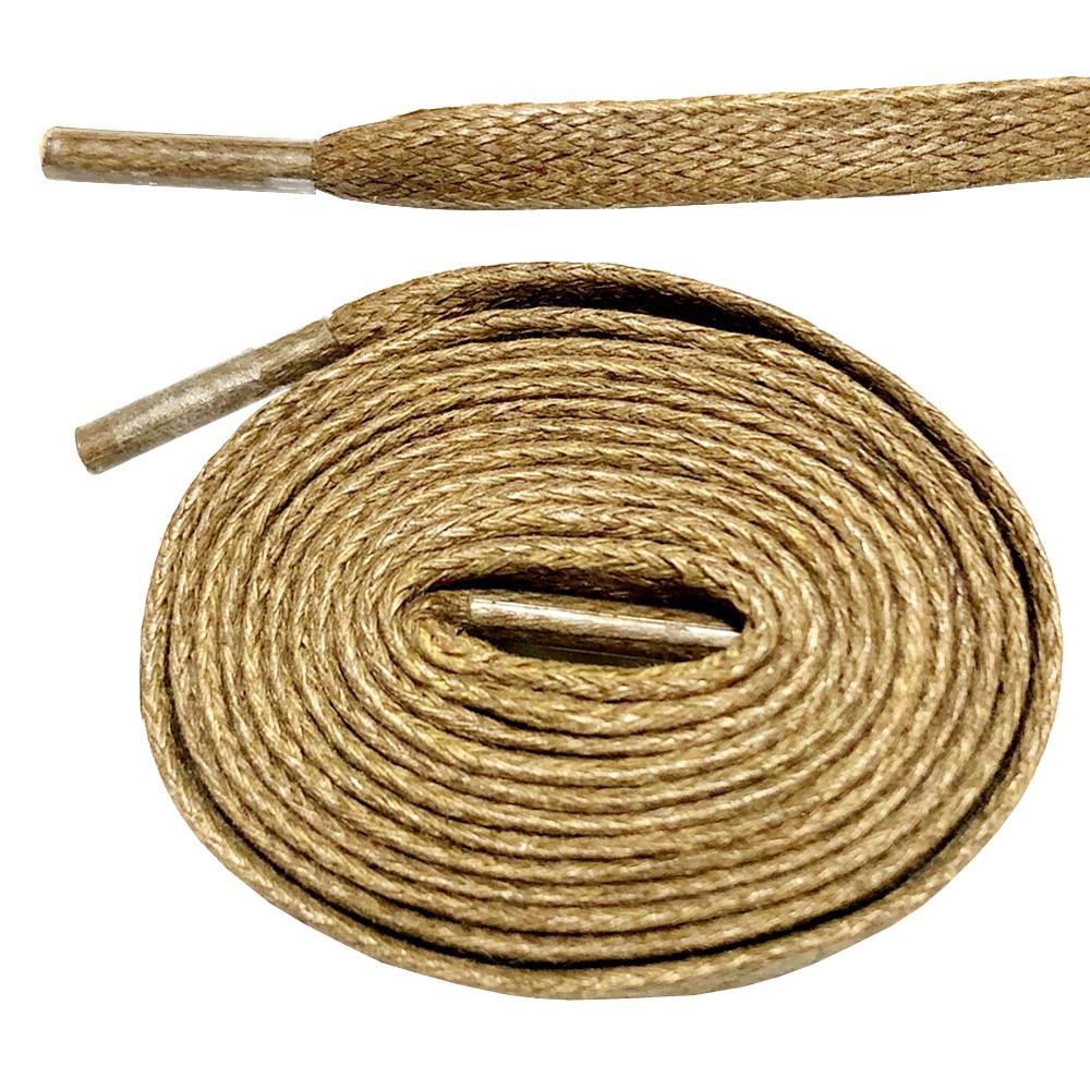 7mm wide Flat Waxed Shoelaces Unisex Cord Cotton Shoe Laces for Canvas Dress Shoes 120cm / 47": NO 7 khaki
